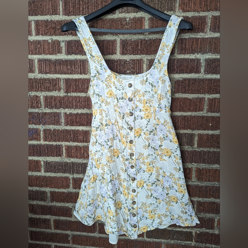 American Eagle Floral Tie Back Dress - S